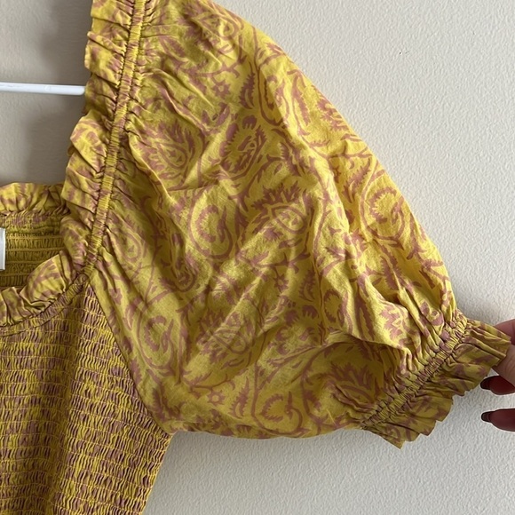 Cleobella Luna Smocked Mini Dress Camellia Yellow - Picture 9 of 14